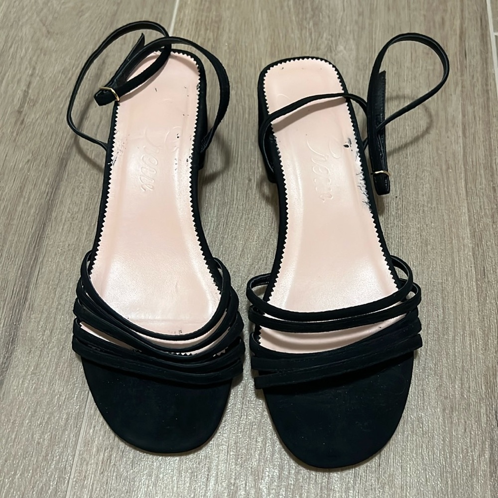 J. Crew Black Strappy Ankle‑Tie Sandals